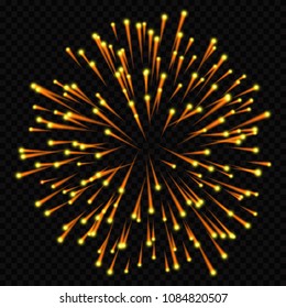 gold glowing light burst explosion with transparent. Vector illustration for decoration with ray sparkles. Bright star. Transparent shine gradient glitter, bright flare. Glare texture.