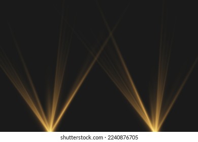 La explosión de la luz dorada resplandeciente con transparencia. Estrella brillante. Sol brillante transparente, brillante. Ilustración del vector EPS10