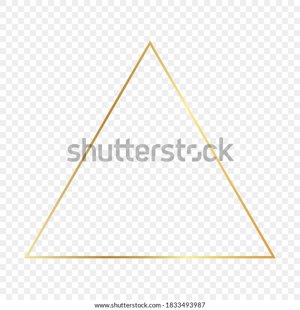 Gold\
glowing triangle frame isolated on transparent background. Shiny\
frame with glowing effects. Vector\
illustration.