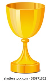 Gold goblet or cup vector illustration