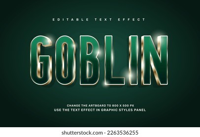 Gold goblin editable text effect template