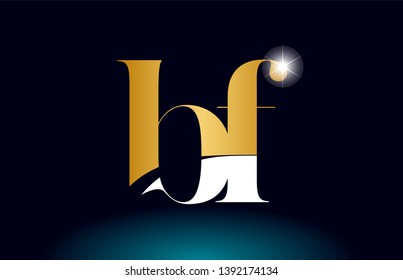 gold golden alphabet letter bf b f logo icon combination design suitable for a company or business