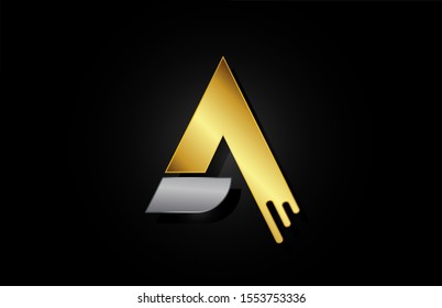 gold or golden alphabet letter A for company icon logo design. Usable for a company logotype or business