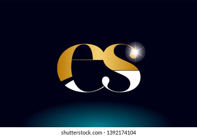 gold golden alphabet letter es e s logo icon combination design suitable for a company or business