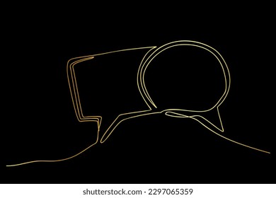 gold golden bubble chat simple vector sketch single line 
