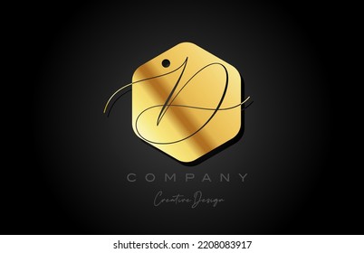 Gold Golden D Alphabet Letter Logo Icon Design With Dot And Elegant Style. Creative Polygon Template For Company And Business