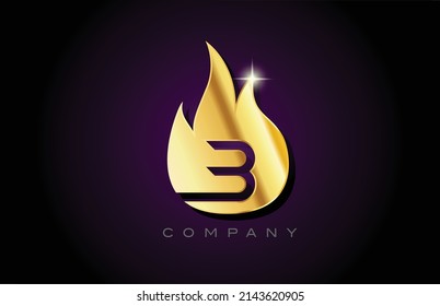 Gold Golden Flames B Alphabet Letter Stock Vector (Royalty Free ...