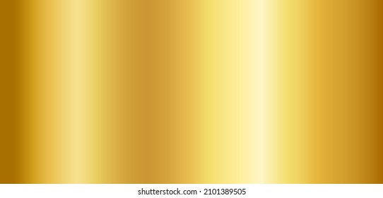 Gold or golden foil texture background. Vector shiny and metallic gradient for border, frame, ribbon, label design