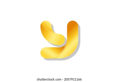 gold golden gradient logo y alphabet letter design icon for company. Suitable as a business logotype 