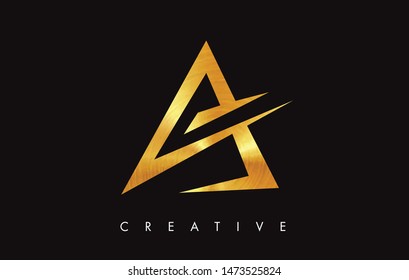 A Gold Golden  Letter Modern Trendy Design Logo. Letter A Icon Logo with Monogram Vector Illustration.
