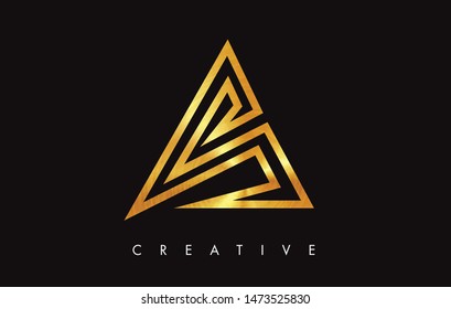A Gold Golden  Letter Modern Trendy Design Logo. Letter A Icon Logo with Monogram Vector Illustration.