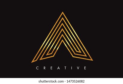 A Gold Golden Letter Modern Trendy Design Logo. Letter A Icon Logo with Monogram Vector Illustration.