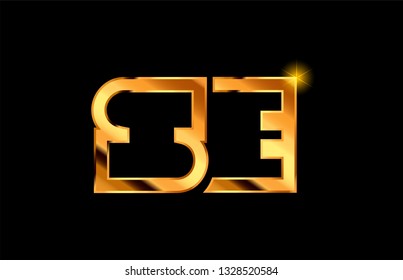 gold golden metal alphabet letter logo combination se s e design suitable for a company or business