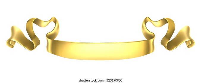 A gold golden metal banner scroll design