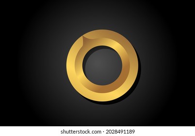 gold golden O alphabet letter icon logo design. Company template for luxury business