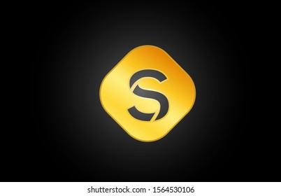 gold or golden S letter icon alphabet logo shape for business design. Luxury logotype concept