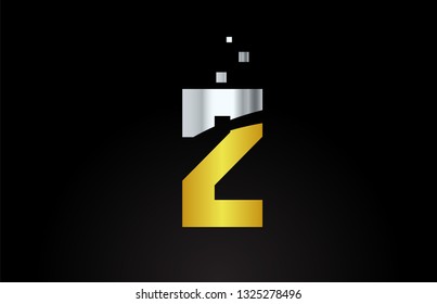 gold golden silver metallic color number 2 logo design suitable for a company or business