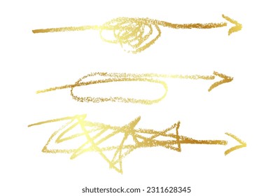 gold golden simple vector complicated way to destinantion sketch curl arrow single one line art, continuous 
