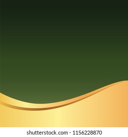 Gold / Golden Wave Elegant Green Background / Pattern for Card , Poster , Website or Invitation