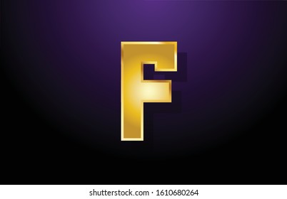 gold golden yellow letter F alphabet logo icon design for company business. Suitable as a metal logotype