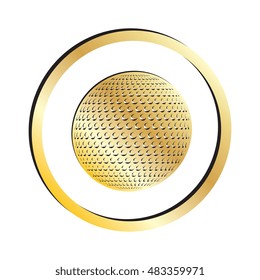 Gold Golf Ball Icon