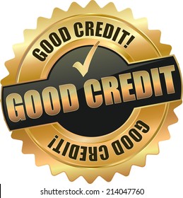 gold good credit vector eps10 sign