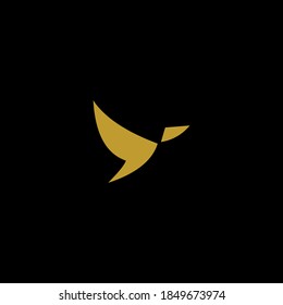 Gold Goose Gold Swan Logo Vector