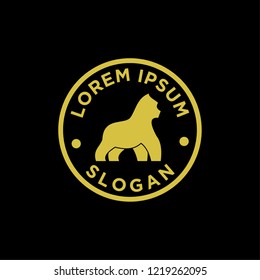 gold gorilla simple logo icon designs vector illustration