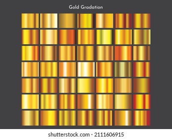 gold Gradation swatch set vector
