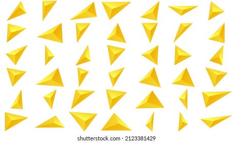 Gold gradient 3d stones on the white background. Vector illustration.