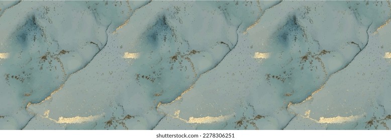 Gold Gradient Background. Geode Seamless Glitter. Marble Blue Vector Ink. Shiny Water Color Watercolor. Green Ink Paint. Golden Alcohol Ink Canvas. Foil Marble Watercolor. Luxury Abstract Template.