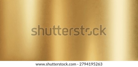 Gold gradient background with shiny smooth metal gradation texture. Luxury golden, brass or bronze glitter paper. Silky fabric curtain. Dark gold metal backdrop. 3D realistic vector bg
