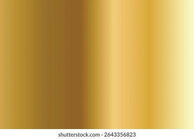 Gold gradient background texture metallic vector illustration for luxury frame, ribbon, banner, web, coin and label. Elegant light and shine vector template.