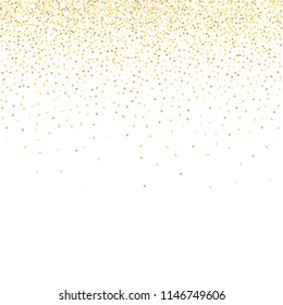 Gold Gradient Background. Yellow, Golden and Gold Circles on White Background. Vector Colorful Circles Confetti Isolated on White Background. Circles Confetti Fall From Top To Bottom. Postcard Design.