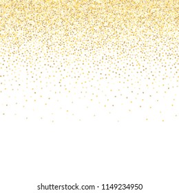 Gold Gradient Background. Yellow, Golden and Gold Circles on White Background. Vector Colorful Circles Confetti Isolated on White Background. Circles Confetti Fall From Top To Bottom. Postcard Design.