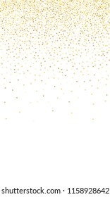 Gold Gradient Background. Yellow, Golden and Gold Circles on White Background. Vector Colorful Circles Confetti Isolated on White Background. Circles Confetti Fall From Top To Bottom. Postcard Design.