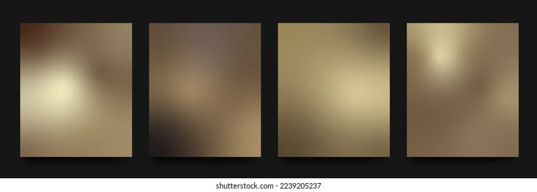 Gold Gradient backgrounds vector set. Golden Gradient wallpapers. Colorful vector backgrounds for covers, wallpapers, social media stories, banners, business cards, branding design, projects, screen