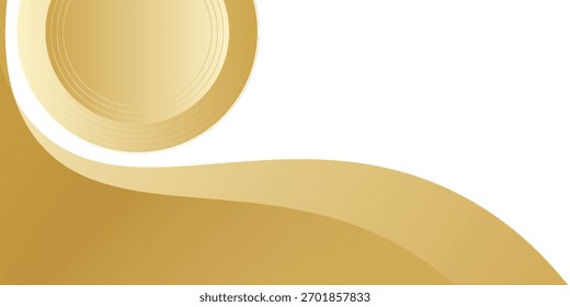 Gold gradient for banner, gold wavy shape, illustration