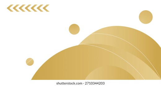 Gold gradient for banner, gold wavy shape, gold wave curve on white background, gold wave angle shape for banner.