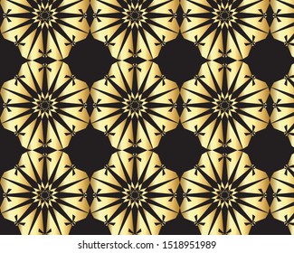 Gold gradient with black background pattern design