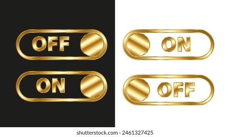 Gold gradient button turn on and off with small circle