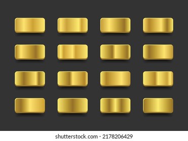 Gold Gradient Collection Set For Backgrounds, Label, Cover, Ribbon, Banner, Coin, Flyer, Frame, Card, Poster, Ring etc.