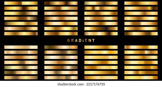 gold gradient collection vector illustration