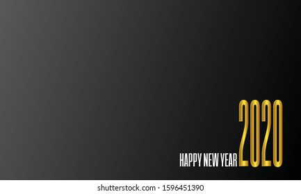 Gold Gradient Color Happy New Year High Quality Vector Template