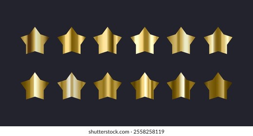 Gold gradient color metallic set. Gold, rose gold gradient set collection, Vector illustration