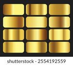 Gold Gradient color palette set elements