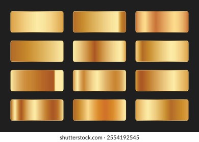 Gold Gradient color palette set elements