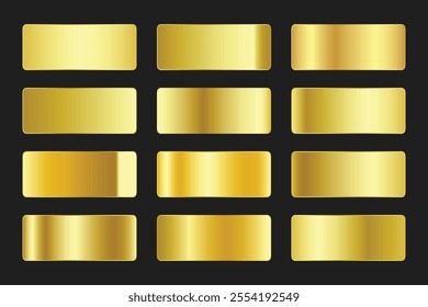 Gold Gradient color palette set elements