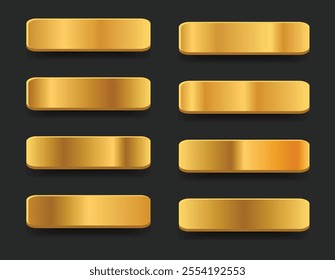 Gold Gradient color palette set elements