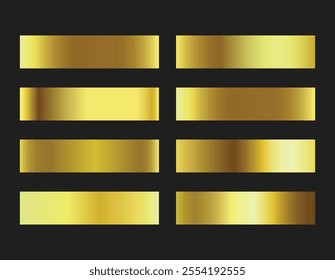Gold Gradient color palette set elements